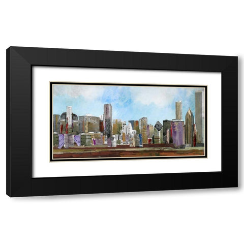 City Black Modern Wood Framed Art Print with Double Matting by PI Studio