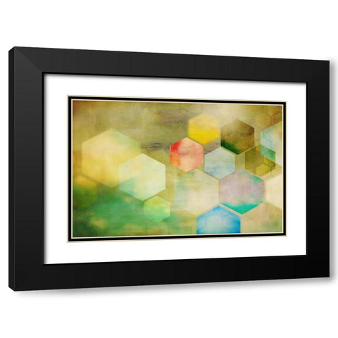 Honeycomb I Black Modern Wood Framed Art Print with Double Matting by PI Studio