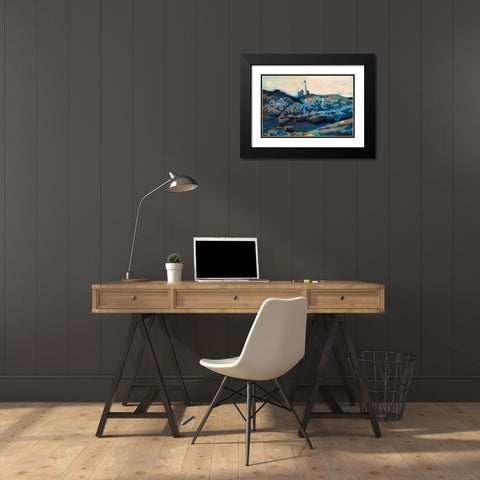 Lighthouse  Black Modern Wood Framed Art Print with Double Matting by PI Studio