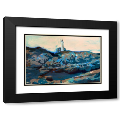 Lighthouse  Black Modern Wood Framed Art Print with Double Matting by PI Studio