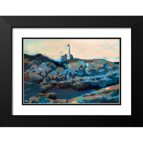 Lighthouse  Black Modern Wood Framed Art Print with Double Matting by PI Studio