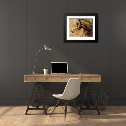 Stallion I - Print on Demand Black Modern Wood Framed Art Print with Double Matting by PI Studio