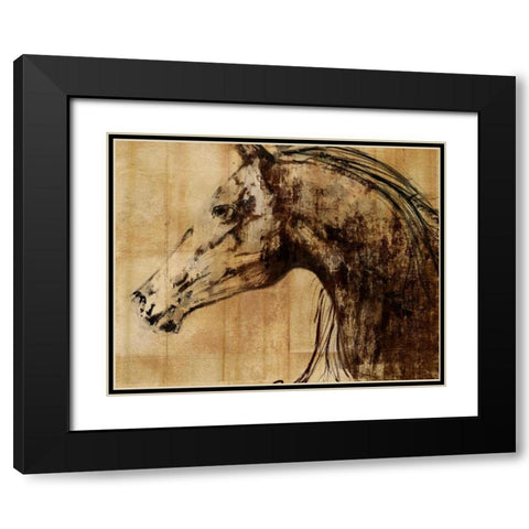 Stallion I - Print on Demand Black Modern Wood Framed Art Print with Double Matting by PI Studio