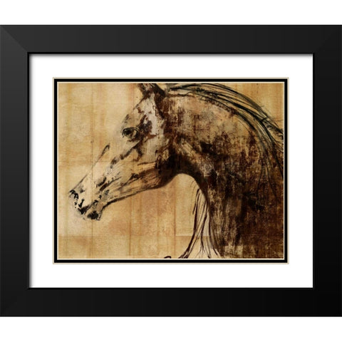 Stallion I - Print on Demand Black Modern Wood Framed Art Print with Double Matting by PI Studio