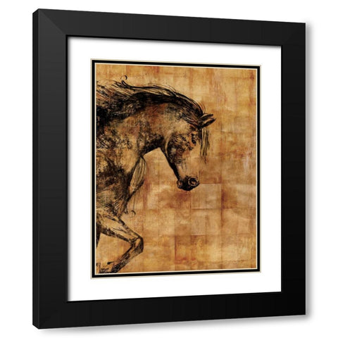 Stallion I - Print on Demand Black Modern Wood Framed Art Print with Double Matting by PI Studio