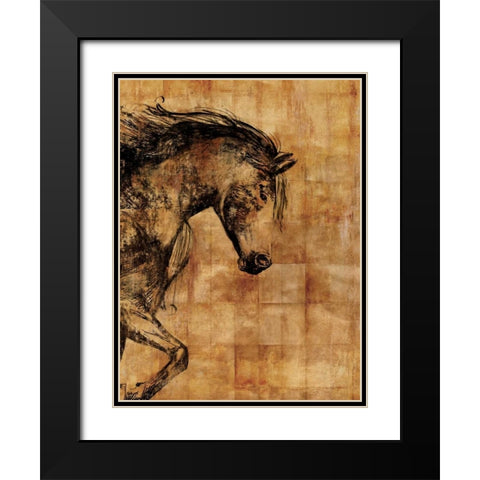 Stallion I - Print on Demand Black Modern Wood Framed Art Print with Double Matting by PI Studio