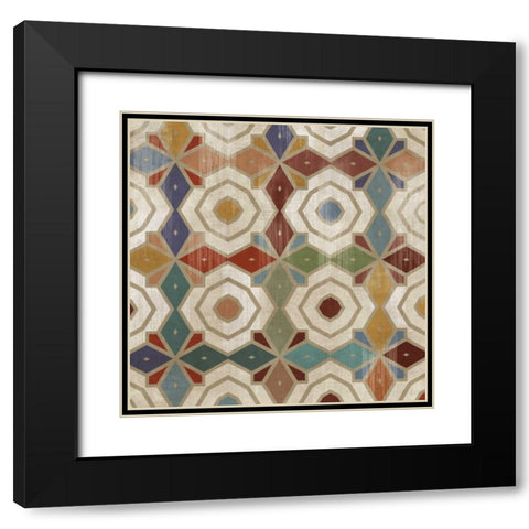 Gallactica Tile IV Black Modern Wood Framed Art Print with Double Matting by PI Studio