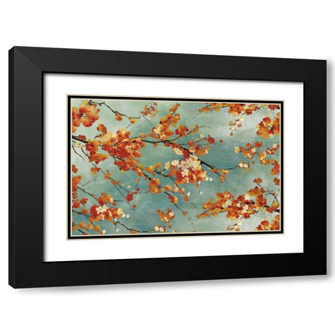 Orange Blossom Black Modern Wood Framed Art Print with Double Matting by PI Studio