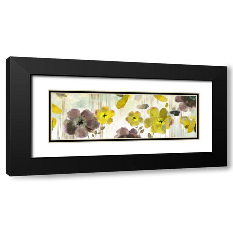 Bouquet Florals Black Modern Wood Framed Art Print with Double Matting by PI Studio