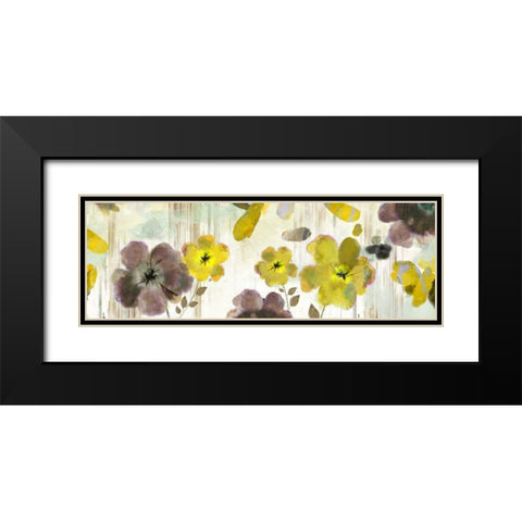 Bouquet Florals Black Modern Wood Framed Art Print with Double Matting by PI Studio