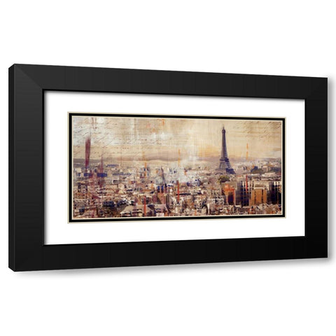 City of Light Black Modern Wood Framed Art Print with Double Matting by PI Studio