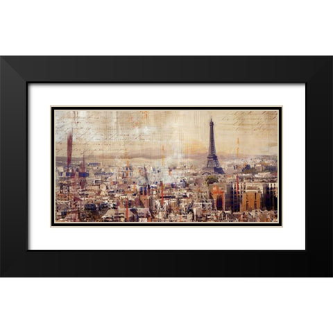 City of Light Black Modern Wood Framed Art Print with Double Matting by PI Studio