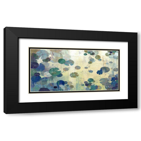 Teal Lily Black Modern Wood Framed Art Print with Double Matting by PI Studio