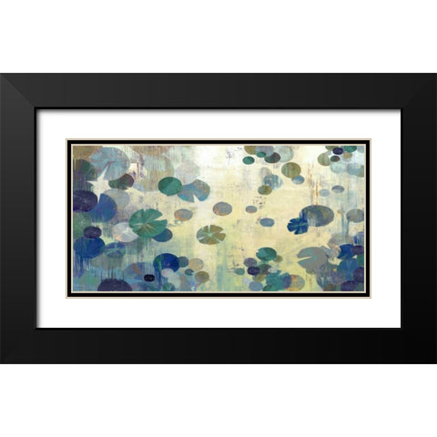 Teal Lily Black Modern Wood Framed Art Print with Double Matting by PI Studio