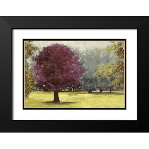 Summer Days - Plum Black Modern Wood Framed Art Print with Double Matting by PI Studio