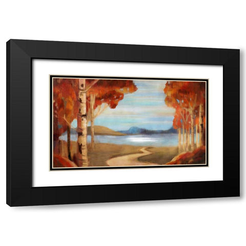 Peaceful Reservation Black Modern Wood Framed Art Print with Double Matting by PI Studio