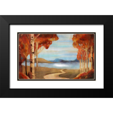 Peaceful Reservation Black Modern Wood Framed Art Print with Double Matting by PI Studio