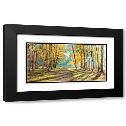 Pathfinder Black Modern Wood Framed Art Print with Double Matting by PI Studio