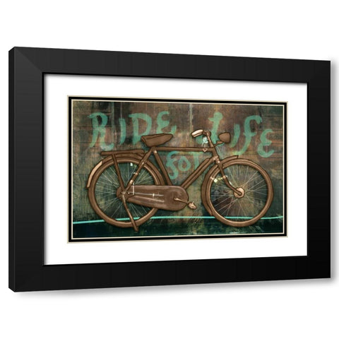 Ride for Life Black Modern Wood Framed Art Print with Double Matting by PI Studio
