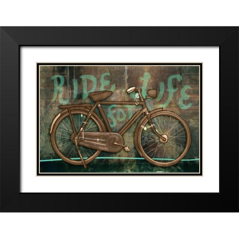 Ride for Life Black Modern Wood Framed Art Print with Double Matting by PI Studio