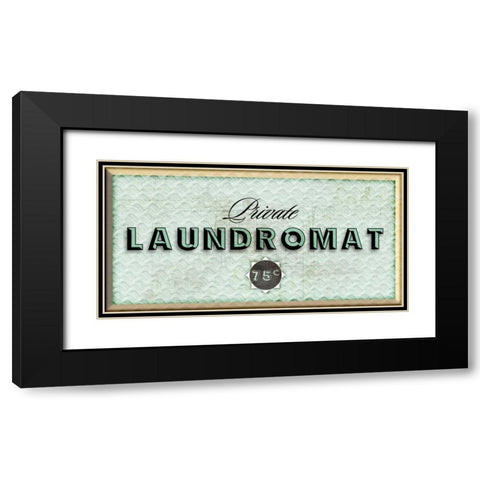 Private Laundromat Black Modern Wood Framed Art Print with Double Matting by PI Studio