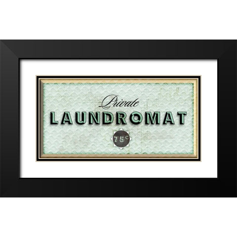 Private Laundromat Black Modern Wood Framed Art Print with Double Matting by PI Studio