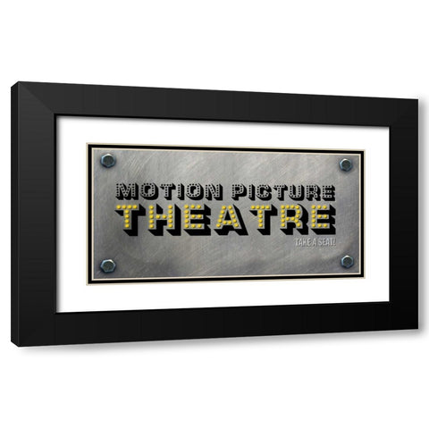 Motion Picture Theatre Black Modern Wood Framed Art Print with Double Matting by PI Studio