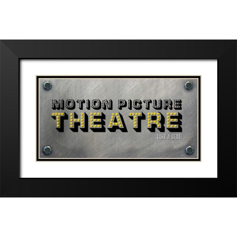 Motion Picture Theatre Black Modern Wood Framed Art Print with Double Matting by PI Studio