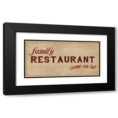 Family Restaurant Black Modern Wood Framed Art Print with Double Matting by PI Studio