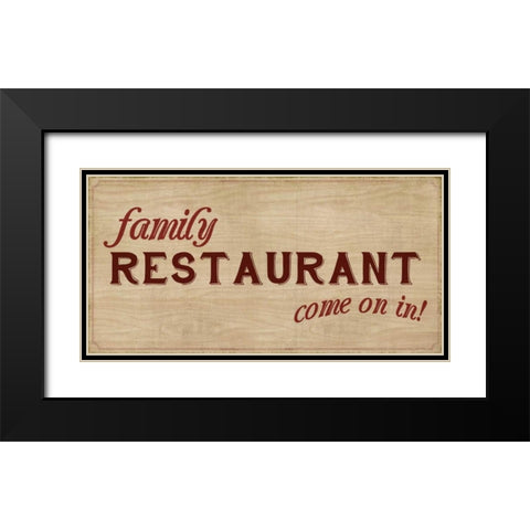 Family Restaurant Black Modern Wood Framed Art Print with Double Matting by PI Studio