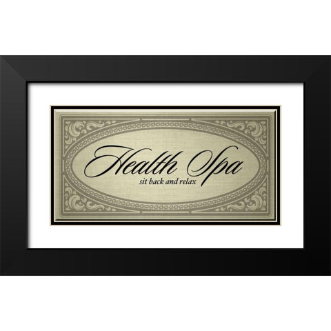 Health Spa Sit back and Relax Black Modern Wood Framed Art Print with Double Matting by PI Studio
