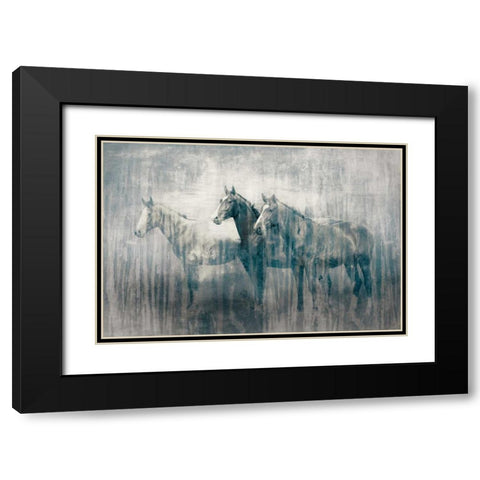 Marchpast Black Modern Wood Framed Art Print with Double Matting by PI Studio