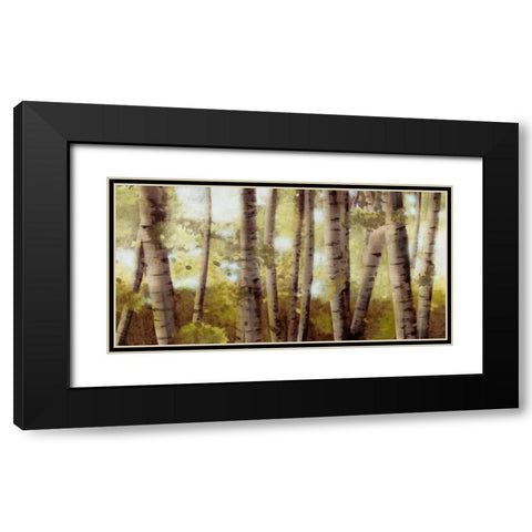 Palest Gold Black Modern Wood Framed Art Print with Double Matting by PI Studio