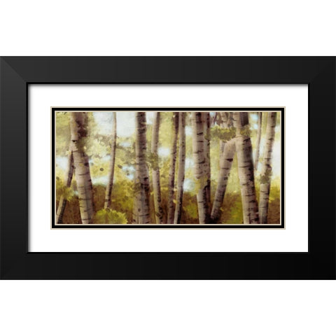 Palest Gold Black Modern Wood Framed Art Print with Double Matting by PI Studio