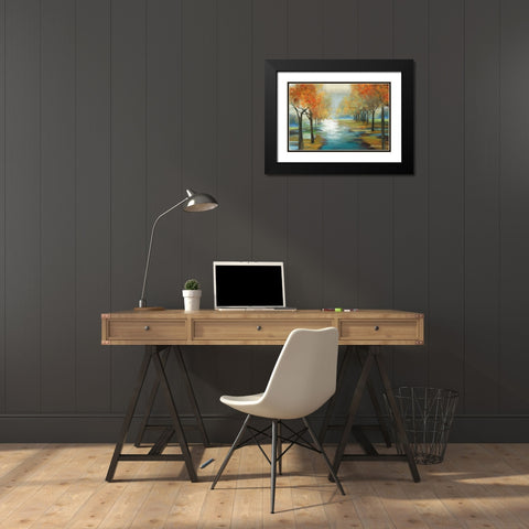 Glittering Sprites Black Modern Wood Framed Art Print with Double Matting by PI Studio