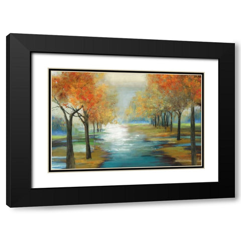 Glittering Sprites Black Modern Wood Framed Art Print with Double Matting by PI Studio