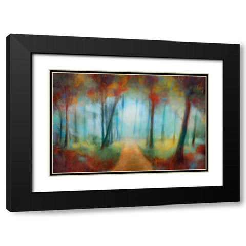 Through the Trees Black Modern Wood Framed Art Print with Double Matting by PI Studio