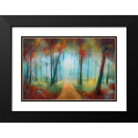 Through the Trees Black Modern Wood Framed Art Print with Double Matting by PI Studio