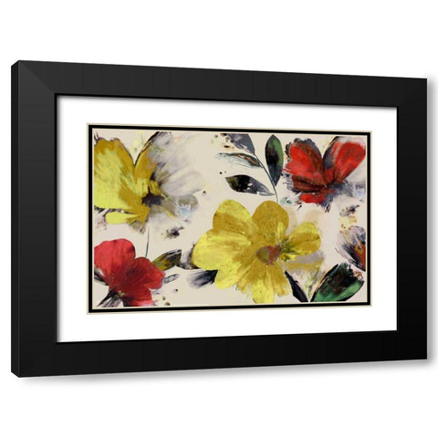 Sweet Blooms Black Modern Wood Framed Art Print with Double Matting by PI Studio