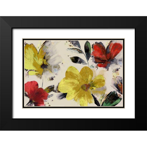 Sweet Blooms Black Modern Wood Framed Art Print with Double Matting by PI Studio