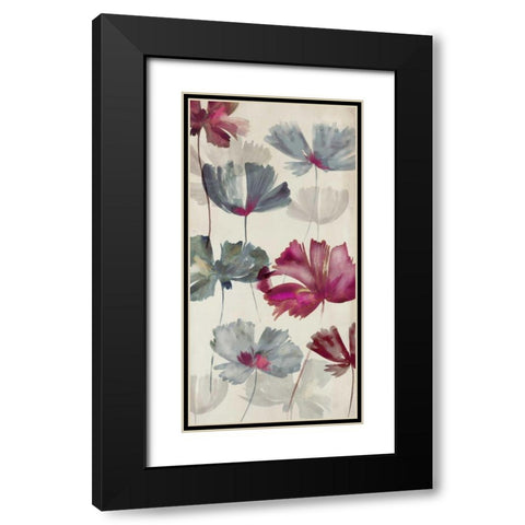 Ruffled Petals II Black Modern Wood Framed Art Print with Double Matting by PI Studio