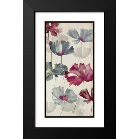 Ruffled Petals II Black Modern Wood Framed Art Print with Double Matting by PI Studio