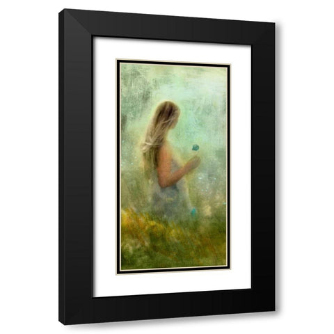 Nymph Kiss I Black Modern Wood Framed Art Print with Double Matting by PI Studio