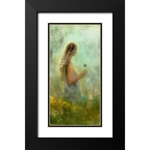 Nymph Kiss I Black Modern Wood Framed Art Print with Double Matting by PI Studio