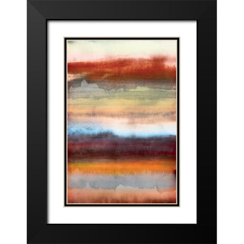 Tribal Colour Wash II Black Modern Wood Framed Art Print with Double Matting by PI Studio