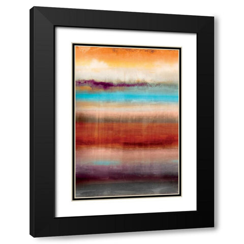 Tribal Colour Wash III Black Modern Wood Framed Art Print with Double Matting by PI Studio