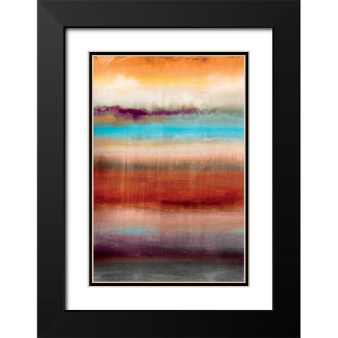 Tribal Colour Wash III Black Modern Wood Framed Art Print with Double Matting by PI Studio