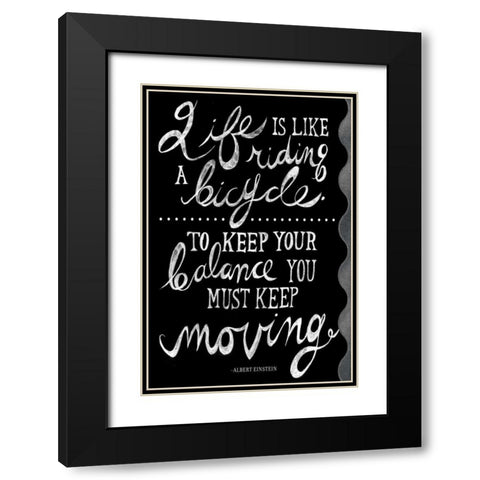 Enjoy Gold Black Modern Wood Framed Art Print with Double Matting by PI Studio