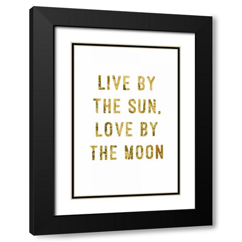 I love you Gold Lips Black Modern Wood Framed Art Print with Double Matting by PI Studio