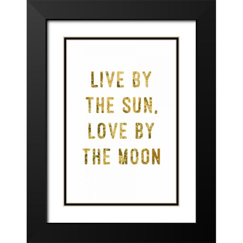 I love you Gold Lips Black Modern Wood Framed Art Print with Double Matting by PI Studio